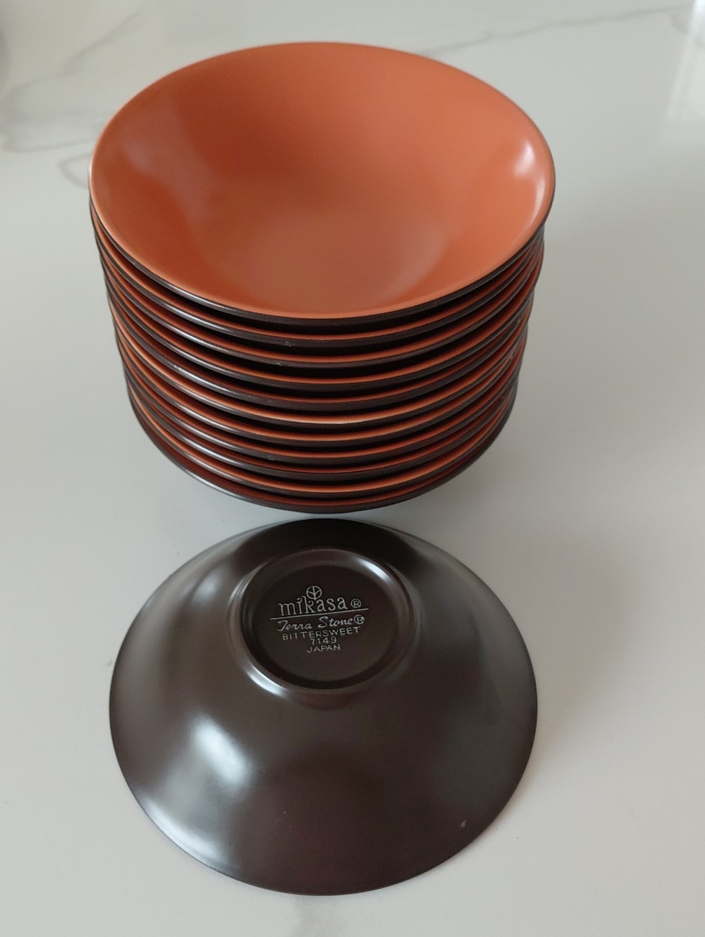 Mikasa Terra Stone Bittersweet 7149 Cereal Bowls - Stack of 12